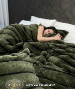 Chăn lông cáo Celine Xanh Lục Bảo - chăn đông 3 lớp cao cấp kích thước 2m x 2m3 2 Chăn lông cáo Celine - Lasante