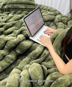 Chăn lông cáo Celine Xanh Lục Bảo - chăn đông 3 lớp cao cấp kích thước 2m x 2m3 1 Chăn lông cáo Celine - Lasante