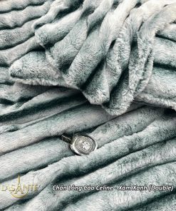 Chăn lông cáo Celine Xám Xanh - chăn đông 3 lớp cao cấp kích thước 2m x 2m3 3 Chăn lông cáo Celine - Lasante