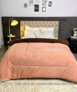 Chăn lông cừu Lasante Min Rose Cam Phấn (Mẫu mới 2025) - Chăn mùa đông Quốc dân