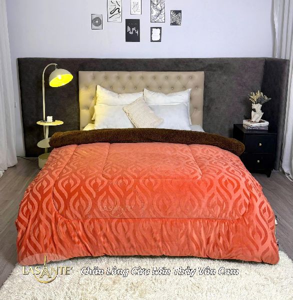 Chăn lông cừu Lasante Min Thủy Vân Cam (Mẫu mới 2025) - Chăn lông cừu nhẹ và dễ giặt