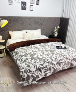 Chăn Lông Gấu Lasante Lá Kim - Trải nghiệm cảm giác ấm áp như trong vòng tay Gấu Bắc Cực 1 Chan long gau Lasante La Kim Xam 1