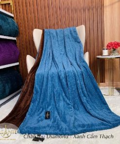 Chăn Thu Lông Cừu Lasante Diamond - Sưởi ấm trọn vẹn từng giấc ngủ mùa thu 6 Chan thu Diamond xanh cam thach