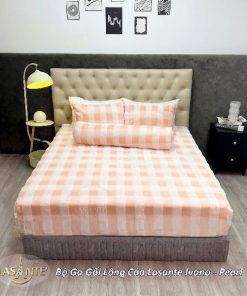 Bộ ga gối Lông cáo Ivano – Sang trọng, tinh tế và đồng điệu hoàn hảo cùng chăn Ivano 4 Pearl