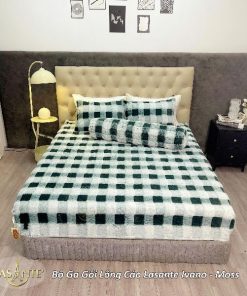 Bộ ga gối Lông cáo Ivano – Sang trọng, tinh tế và đồng điệu hoàn hảo cùng chăn Ivano 1 Moss