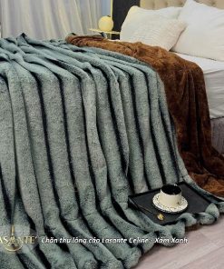 chăn thu lông cáo celine