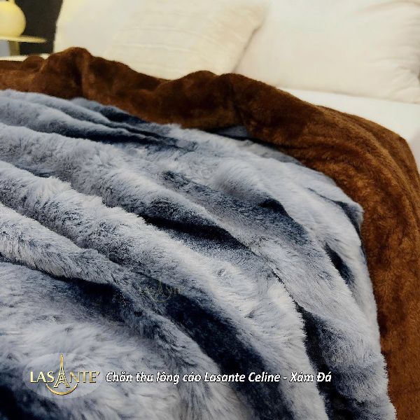 Xám Đá chăn thu lông cáo celine