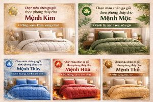 Chọn Màu Chăn Ga Gối Theo Phong Thủy – Bí Quyết Mang Lại Giấc Ngủ Bình An 2 Chọn màu chăn ga gối theo phong thủy