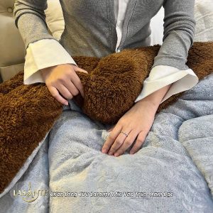 Chăn lông cừu Lasante Min Vân Trúc - Chăn chính hãng giá mềm 8 chăn lông cừu Min